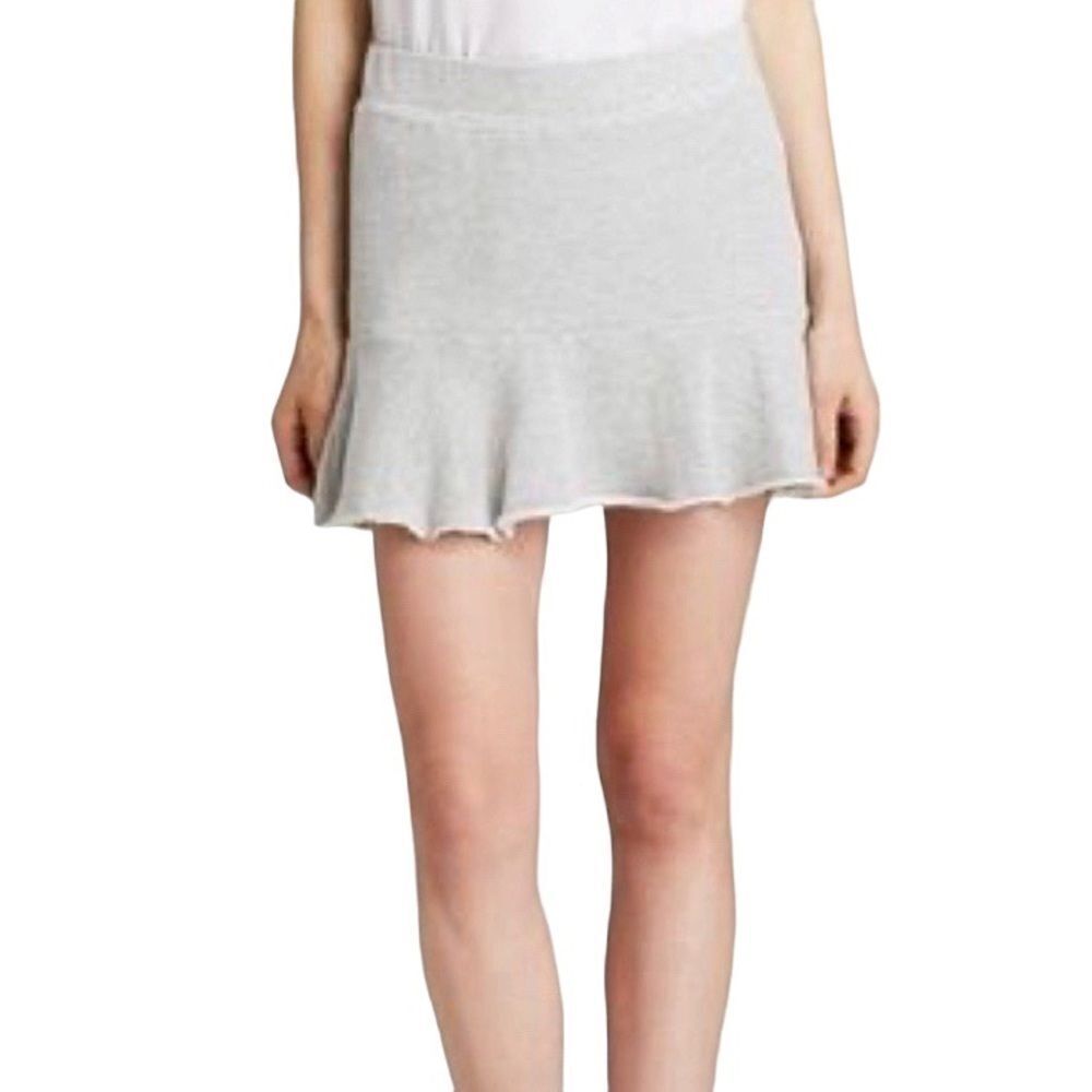 Pam & Gela Terry Cloth Pull-on Peplum Style Skirt Light Gray Ladies Size Large